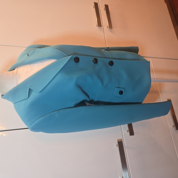 Tahari Womens Green Blue Peplum Blazer Jacket Size 14 - Picture 2 of 8